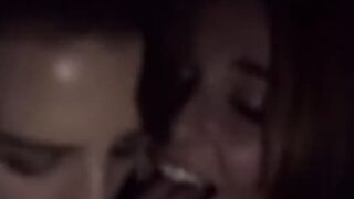 Two Girls Giving a Blowjob in a Movie Theater