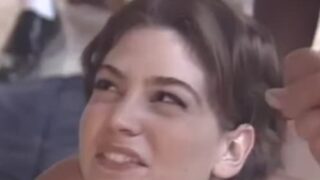 Unloading on Her Cute Face While She’s Anally Fucked